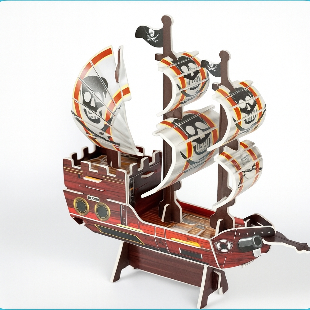 12 Ships Pirate 3d Kids art kit puzzle boys party favors toys birthday